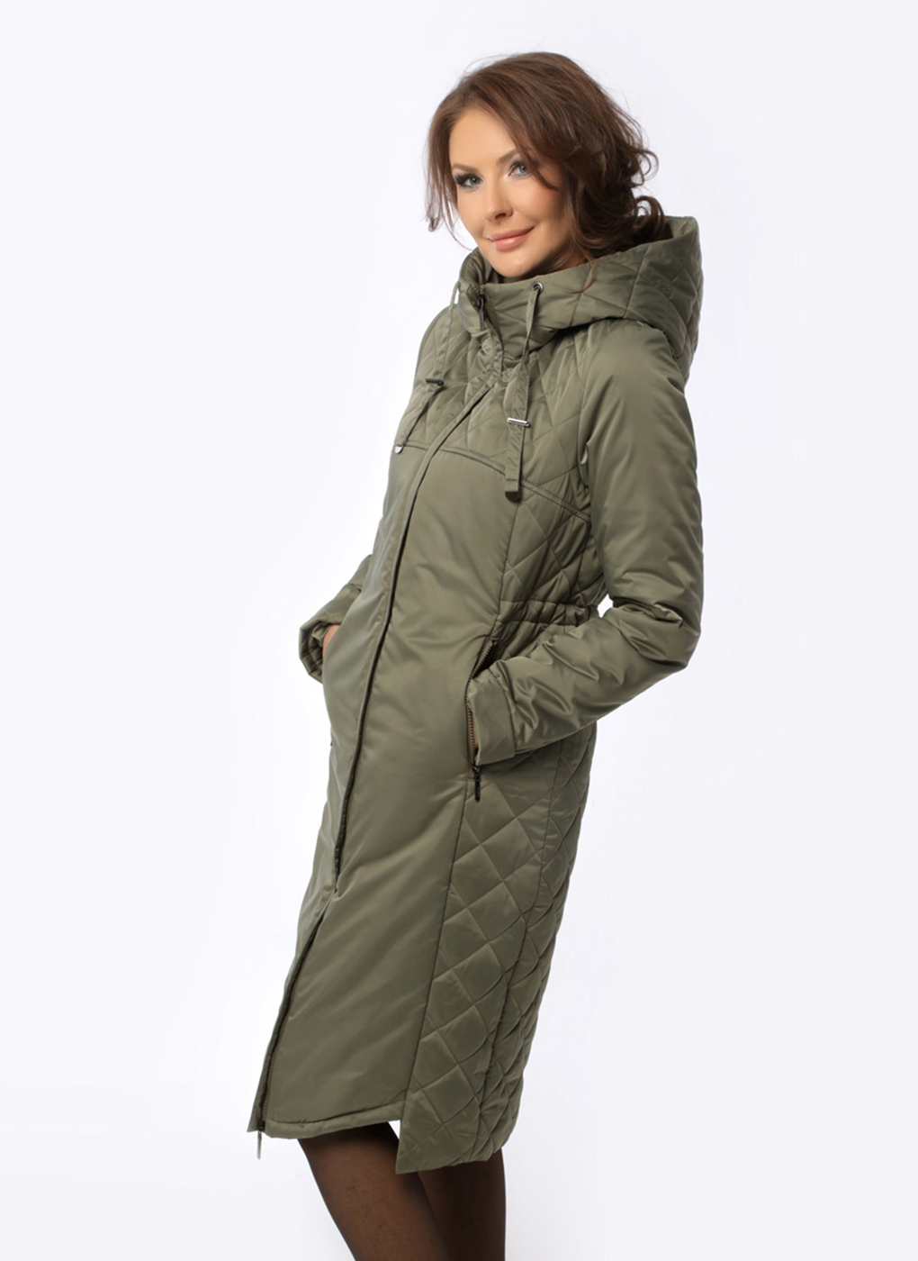 Пальто женское Каляев 60067 зеленое 44 RU
