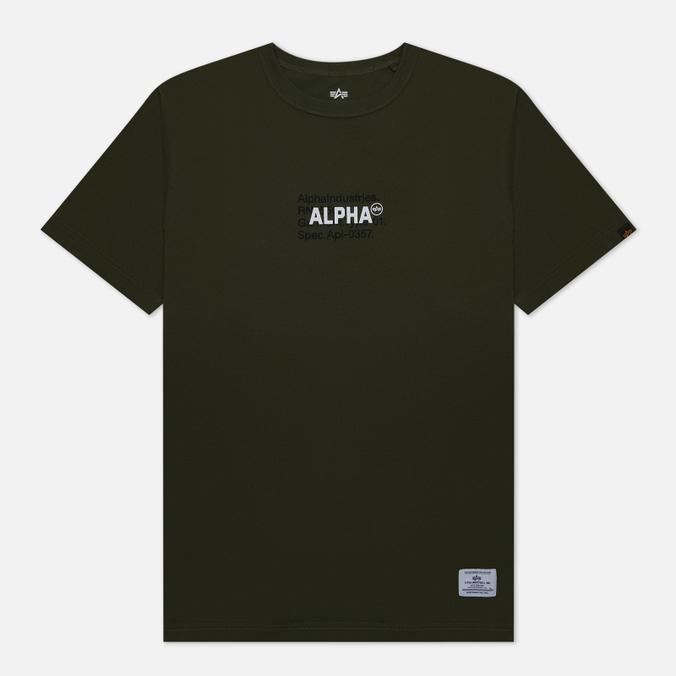 

Мужская футболка Alpha Industries Code Graphic оливковый, Размер L, Зеленый, Code Graphic
