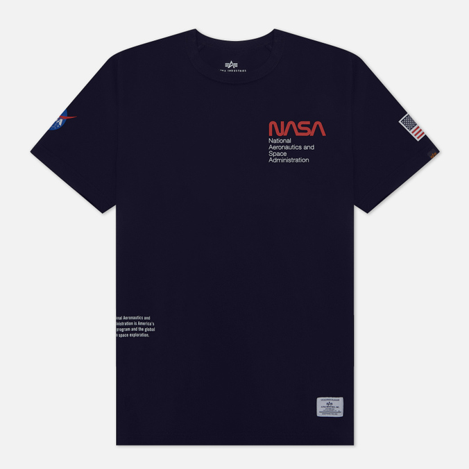 

Мужская футболка Alpha Industries NASA Worm Logo синий, Размер S, NASA Worm Logo