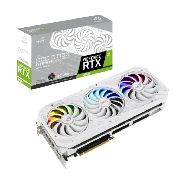 фото Видеокарта asus rog strix geforce rtx 3090 oc white (rog-strix-rtx3090-o24g-white)