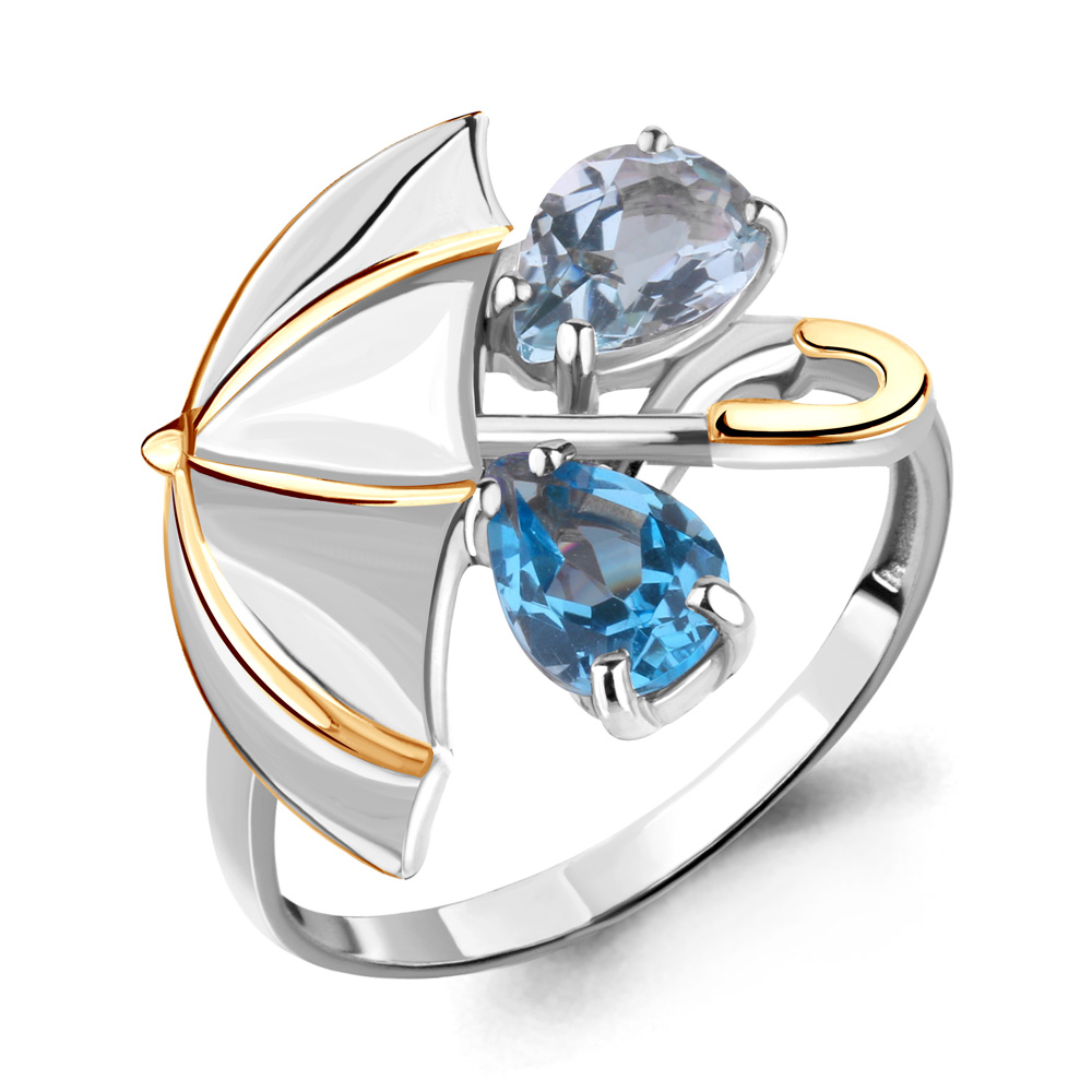

Кольцо из серебра с топазом р. Aquamarine 6903882, 6903882_925_р