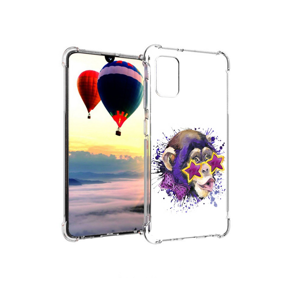 

Чехол MyPads Tocco для Samsung Galaxy A41 обезьяна в очках (PT147427.483.524), Прозрачный, Tocco