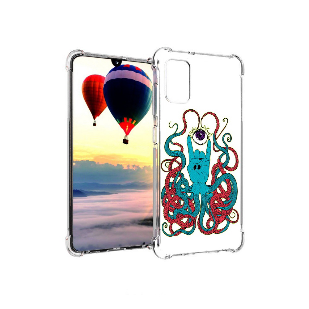 

Чехол MyPads Tocco для Samsung Galaxy A41 осьминог-рука абстракция (PT147427.483.530), Прозрачный, Tocco