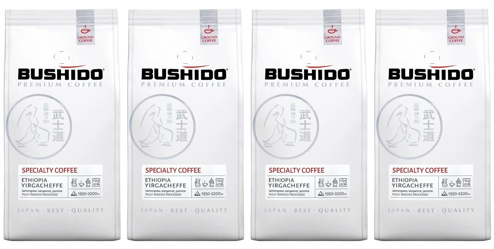 

Кофе молотый Bushido Specialty Coffee Ethiopia Yirgacheffe, 227 г х 4 шт, bushido-specialty-mol250-4