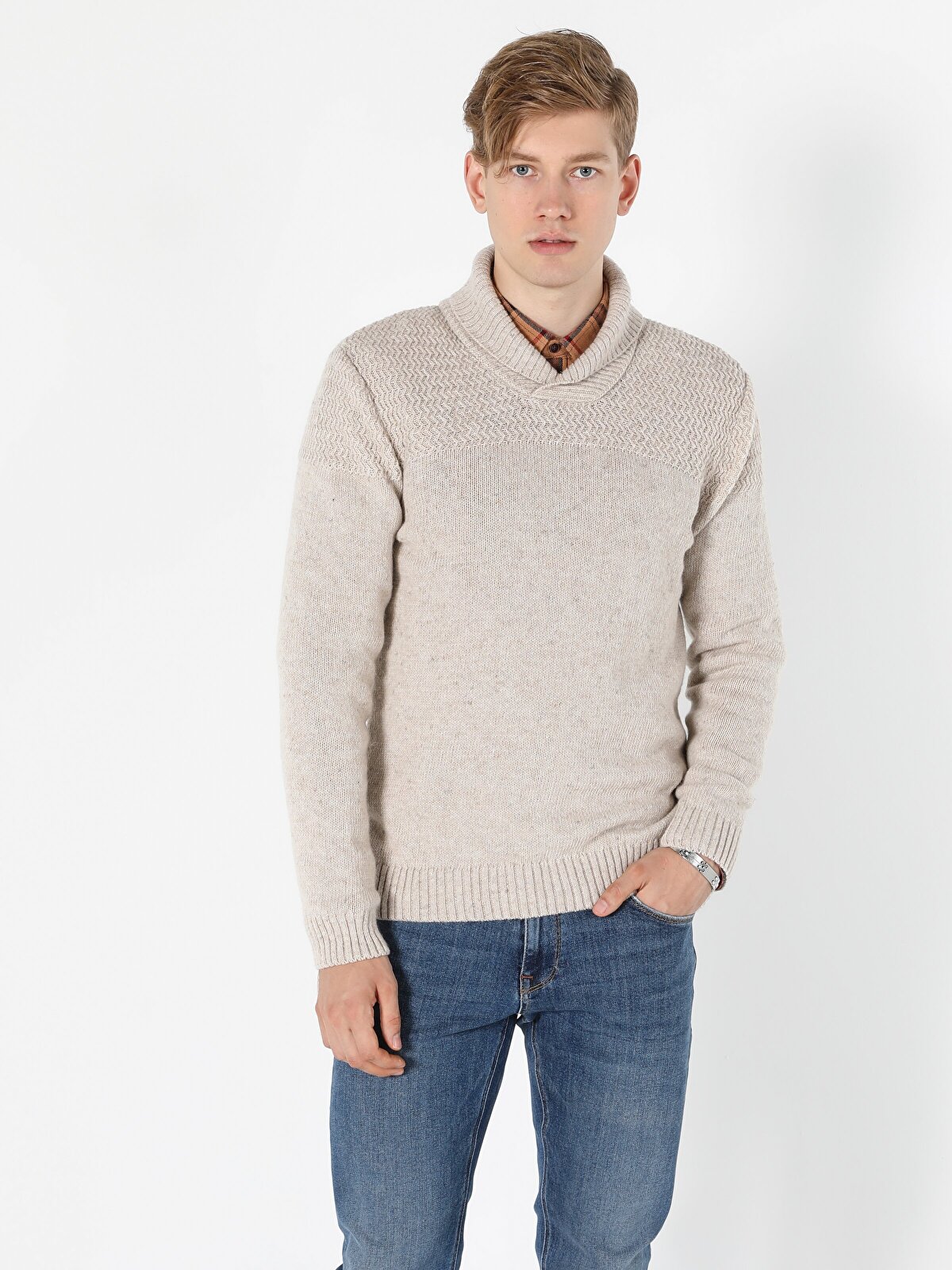 

Джемпер мужской Colins CL1056011_Q1.V1 серый XL, CL1056011_Q1.V1