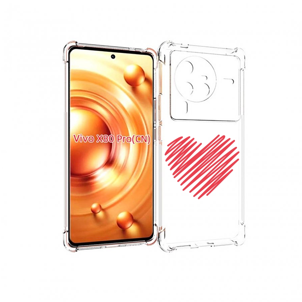 

Чехол MyPads сердечко-одной-линией для Vivo X80 Pro, Прозрачный, Tocco
