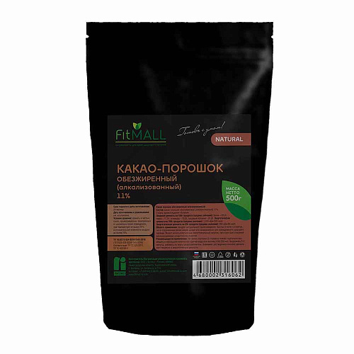 Какао-порошок Fit Parad обезжиренный, 11%, 500 г