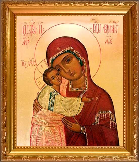 

Воронинская икона Божьей Матери (Одигитрия) на холсте.