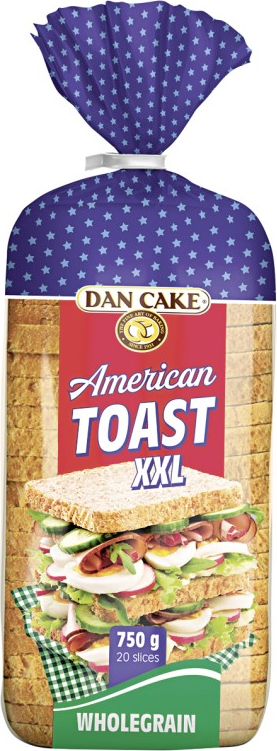 

Хлеб белый Dan Cake Сэндвичный цельнозерновой 750 г, Сэндвичный цельнозерновой