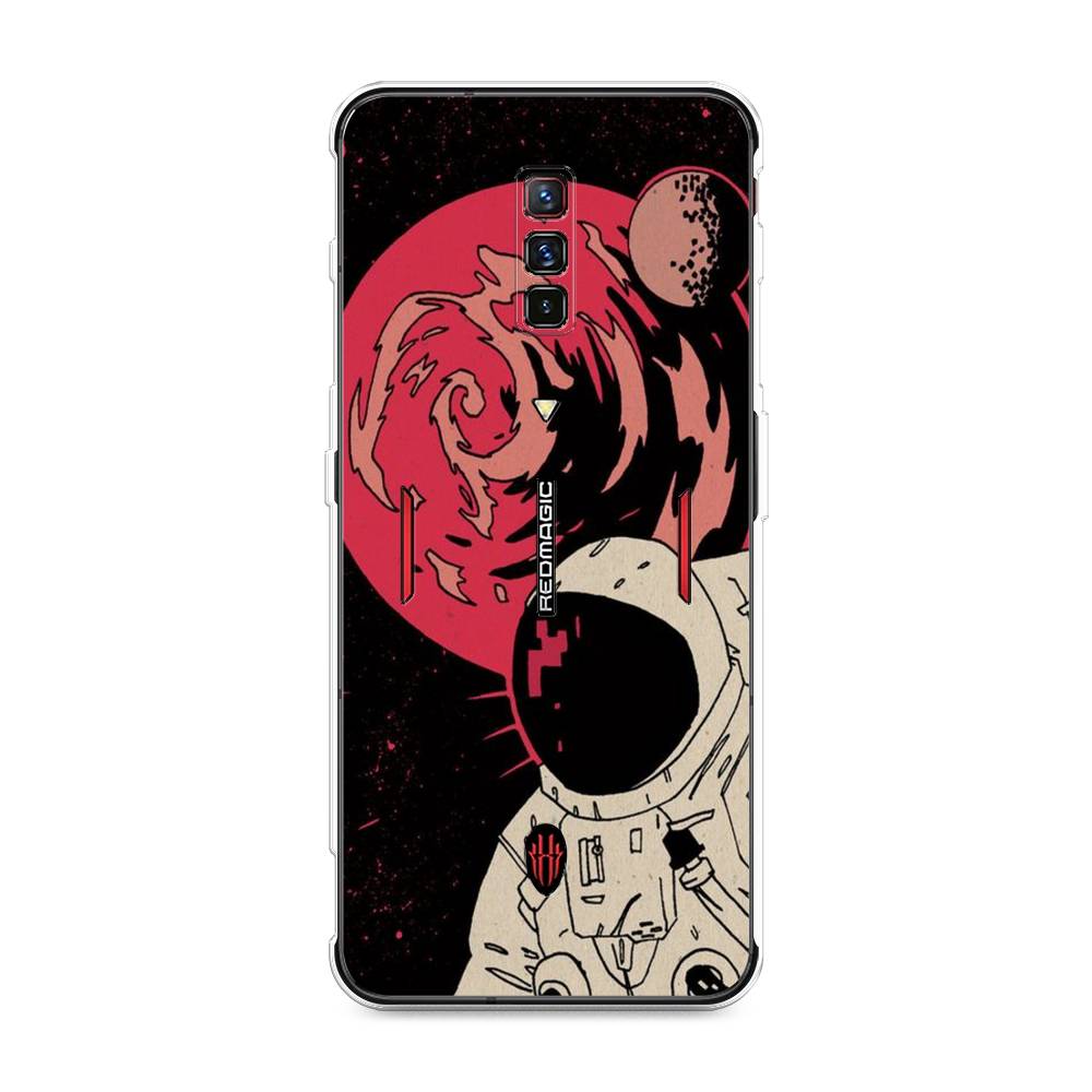 

Чехол на ZTE Nubia Red Magic 6 "Космонавт возле Марса", Черный;красный, 135150-2