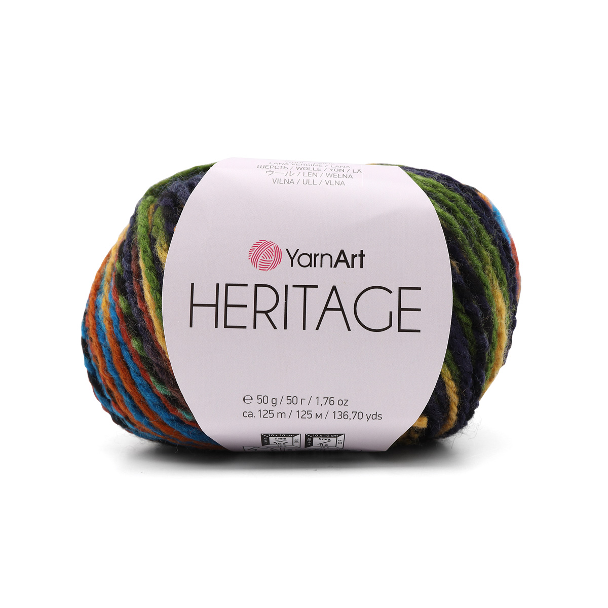 

Пряжа YarnArt 'Heritage', 50г, 125м (шерсть, акрил) (333 принт), 10 мотков