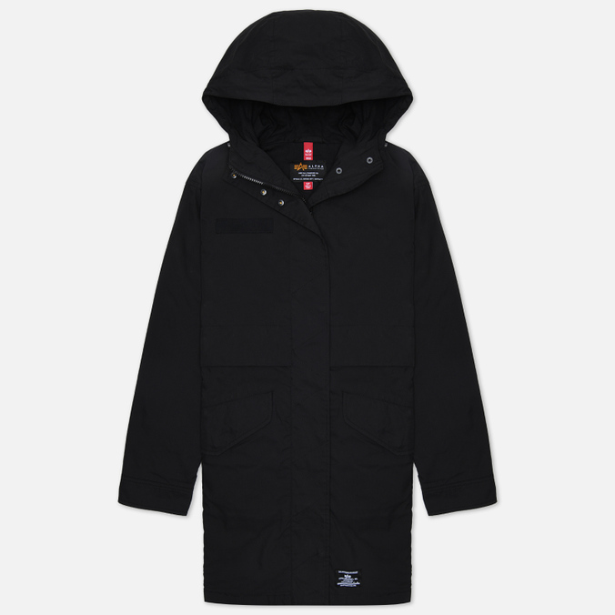 Женская куртка парка Alpha Industries Colorblock Hooded чёрный, Размер M