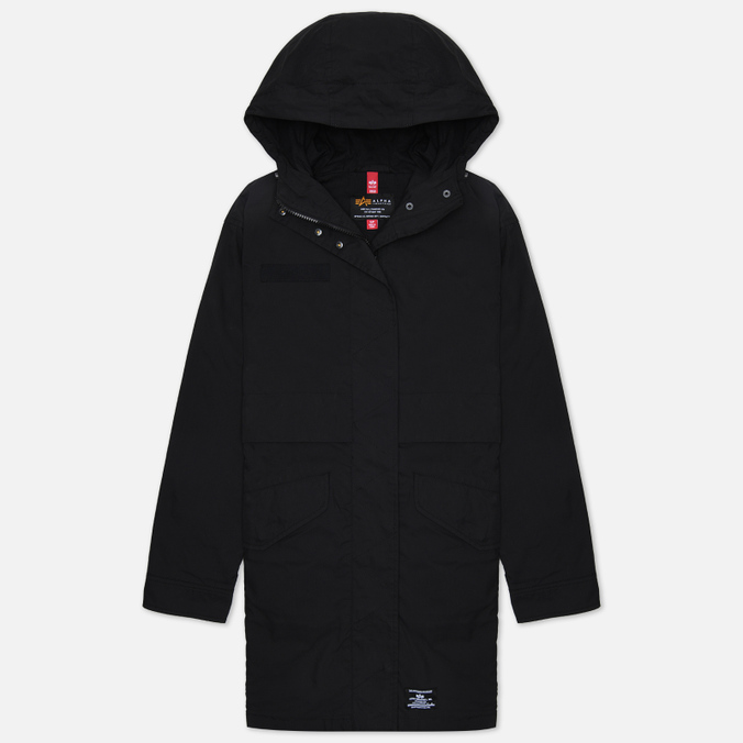 Женская куртка парка Alpha Industries Colorblock Hooded чёрный, Размер XS