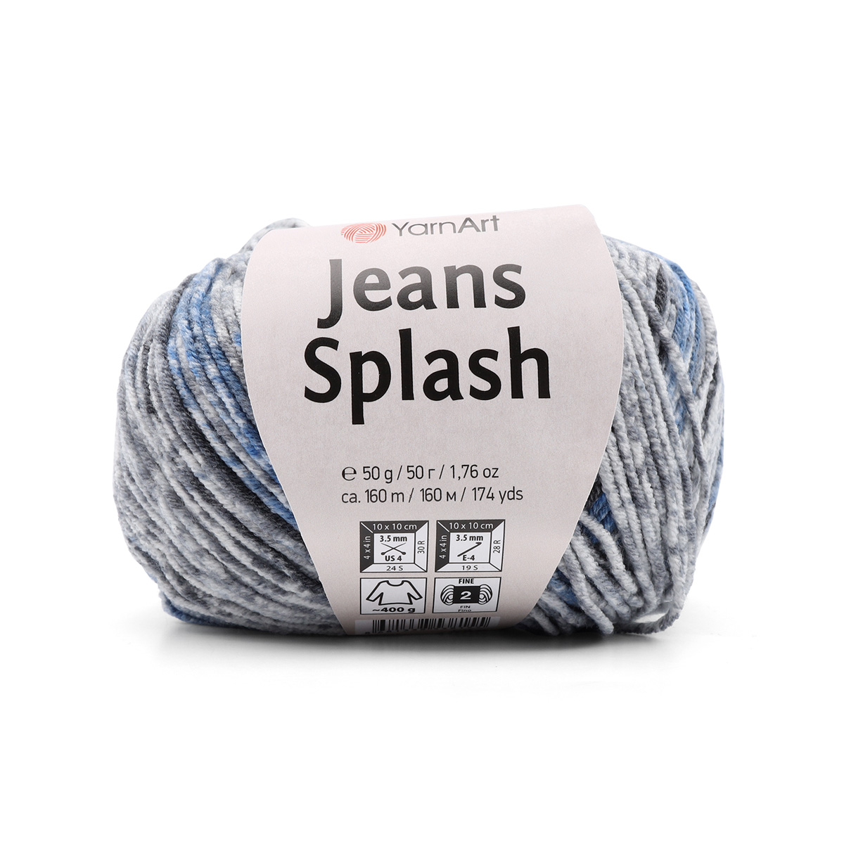 

Пряжа YarnArt 'Jeans Splash', 50г, 160м (хлопок, акрил) (947 принт), 10 мотков