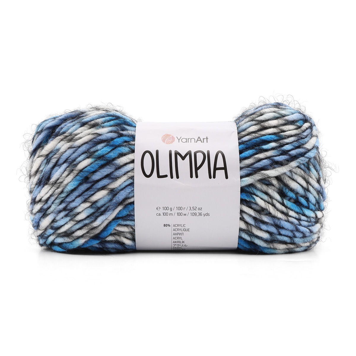 

Пряжа YarnArt 'Olimpia', 100г, 100м (шерсть, акрил) (1407 принт), 5 мотков, Белый;голубой