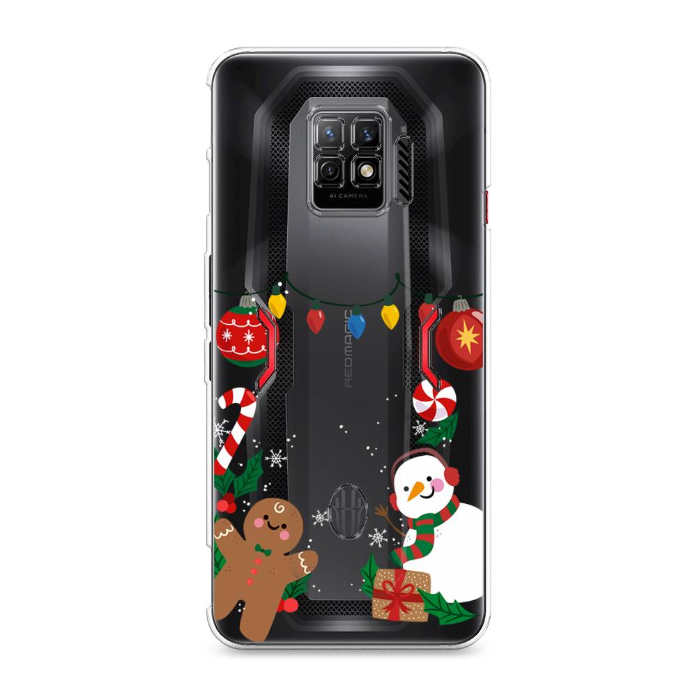 

Чехол на ZTE Nubia Red Magic 7 Pro "Новогоднее настроение", Коричневый;красный;зеленый, 136050-5