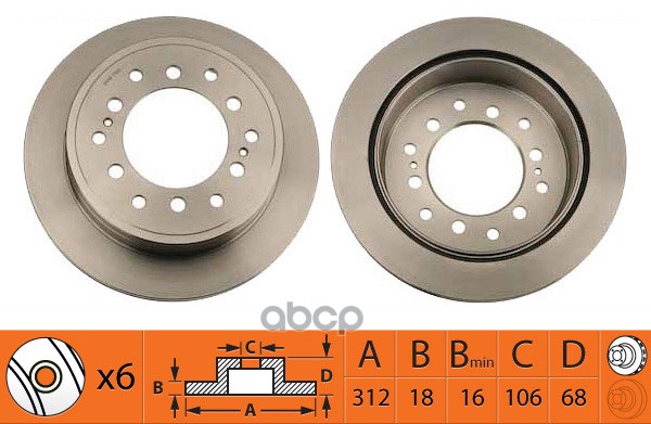 

Диски Тормозные Toyota Land Cruiser Prado 4.0 2003 - 2009 Toyota Land Cruiser Prado 2.7 20