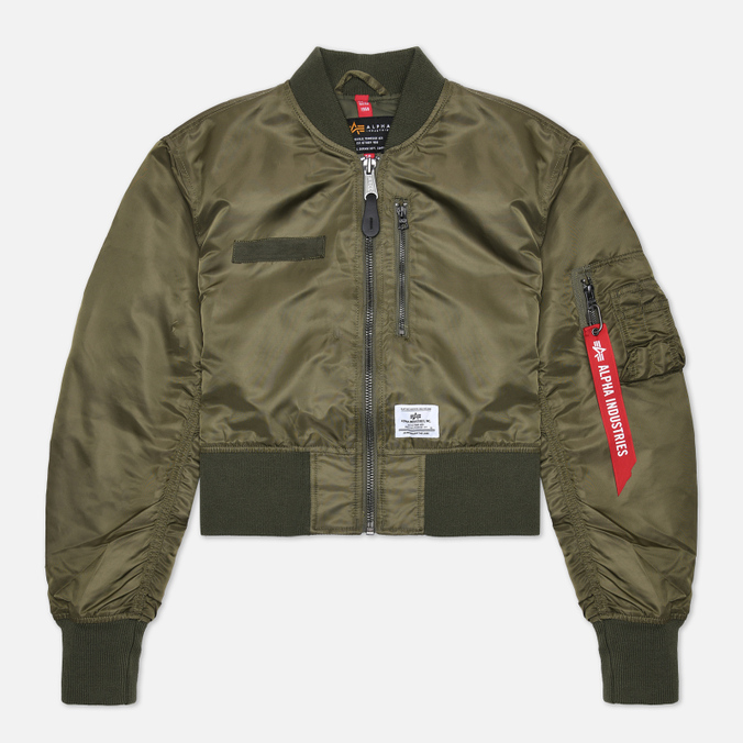 Женская куртка бомбер Alpha Industries L-2B Cropped Gen II Flight зелёный, Размер L