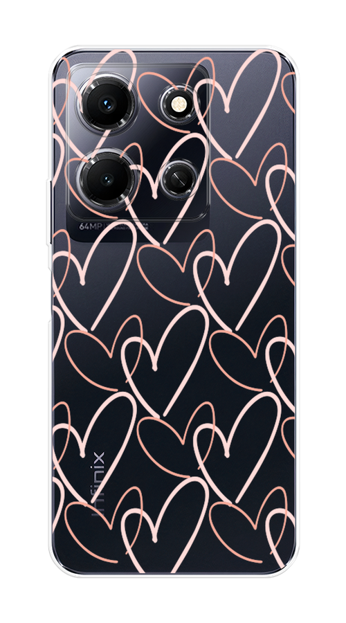 

Чехол на Infinix Note 30i "Узор из сердечек", Розовый;бежевый, 3104350-6