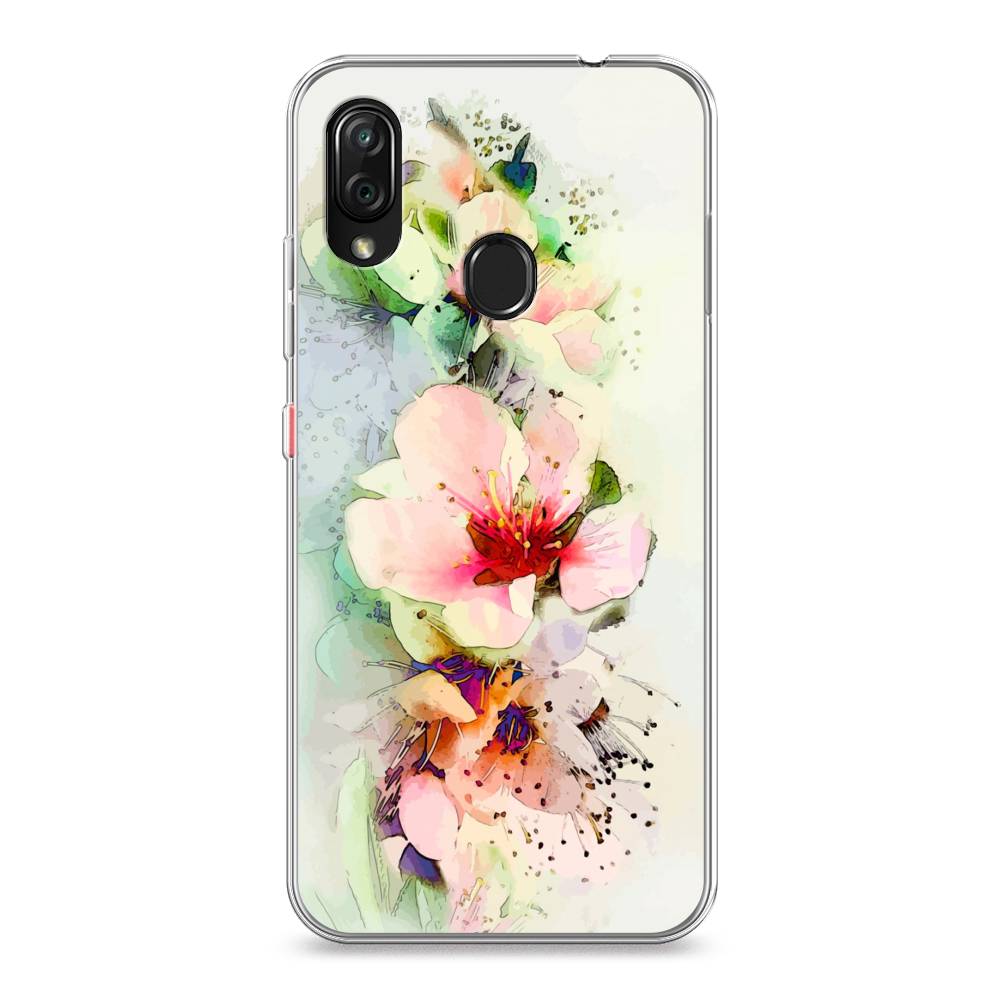 

Чехол на ZTE Blade V10 Vita "Нежные цветы", Зеленый;розовый, 132650-2