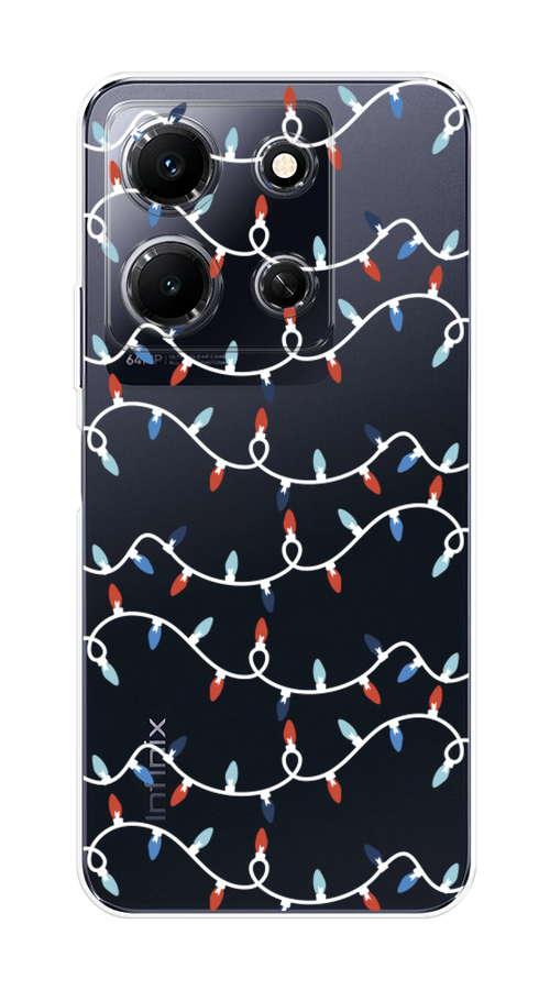 

Чехол на Infinix Note 30i "Разноцветная гирлянда", Белый;красный;синий, 3104350-5
