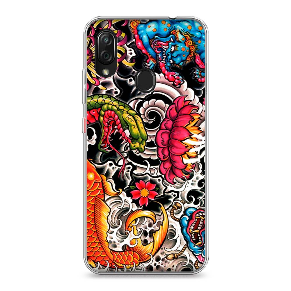 

Чехол на ZTE Blade V10 Vita "Японское искусство", Красный;оранжевый;голубой, 132650-4