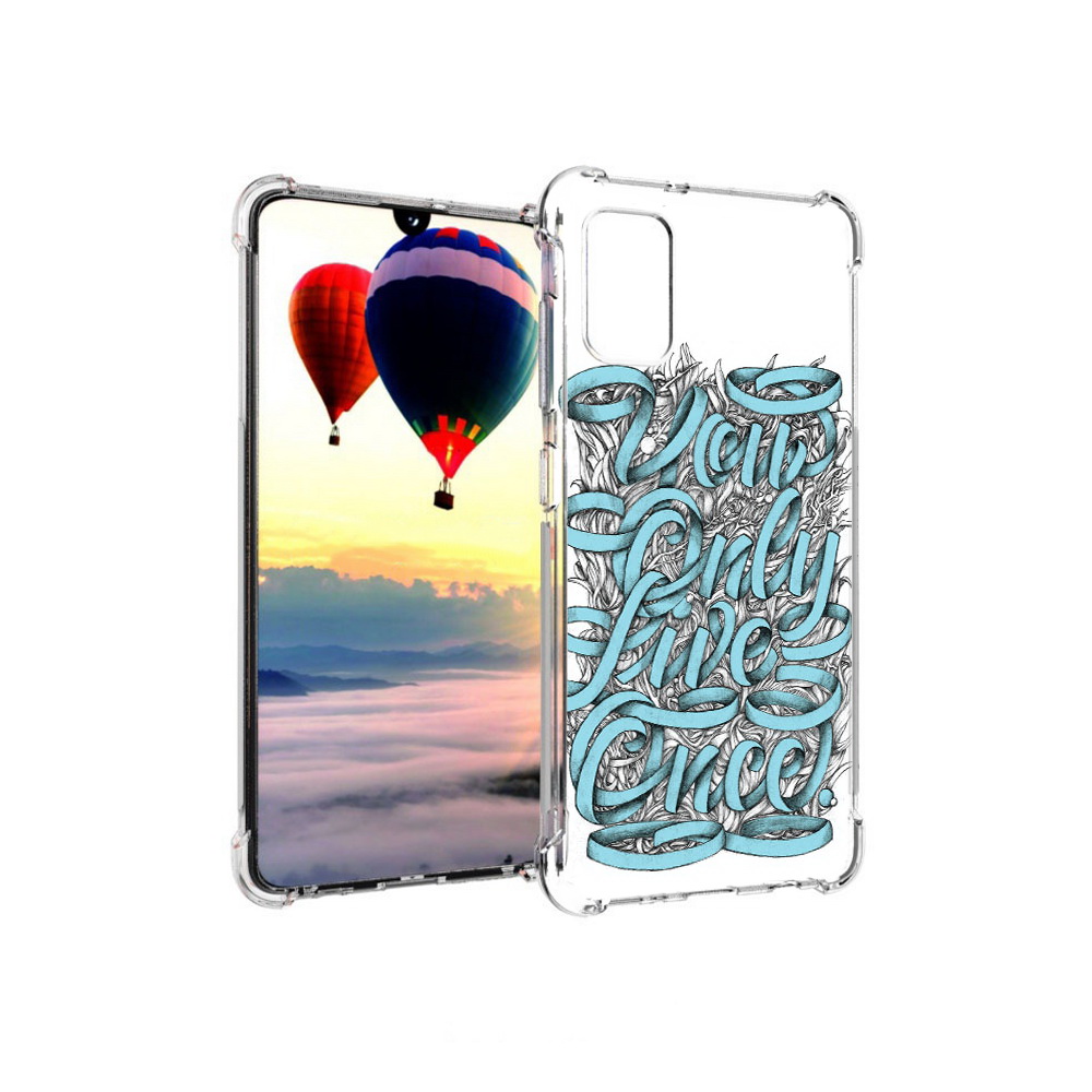

Чехол MyPads Tocco для Samsung Galaxy A41 слова из ленты абстракция (PT147427.483.607), Прозрачный, Tocco