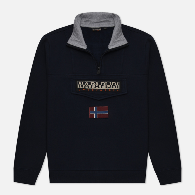 

Мужская толстовка Napapijri Burgee Half Zip синий, Размер XXXL, Burgee Half Zip