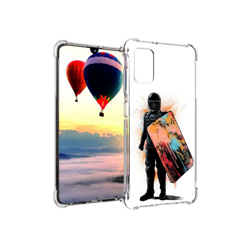 

Чехол MyPads Tocco для Samsung Galaxy A41 солдат с красочным щитом (PT147427.483.614), Прозрачный, Tocco