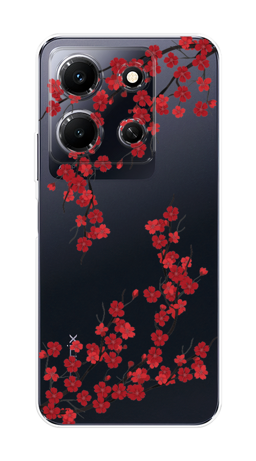 

Чехол на Infinix Note 30i "Красная сакура", Красный;черный, 3104350-2