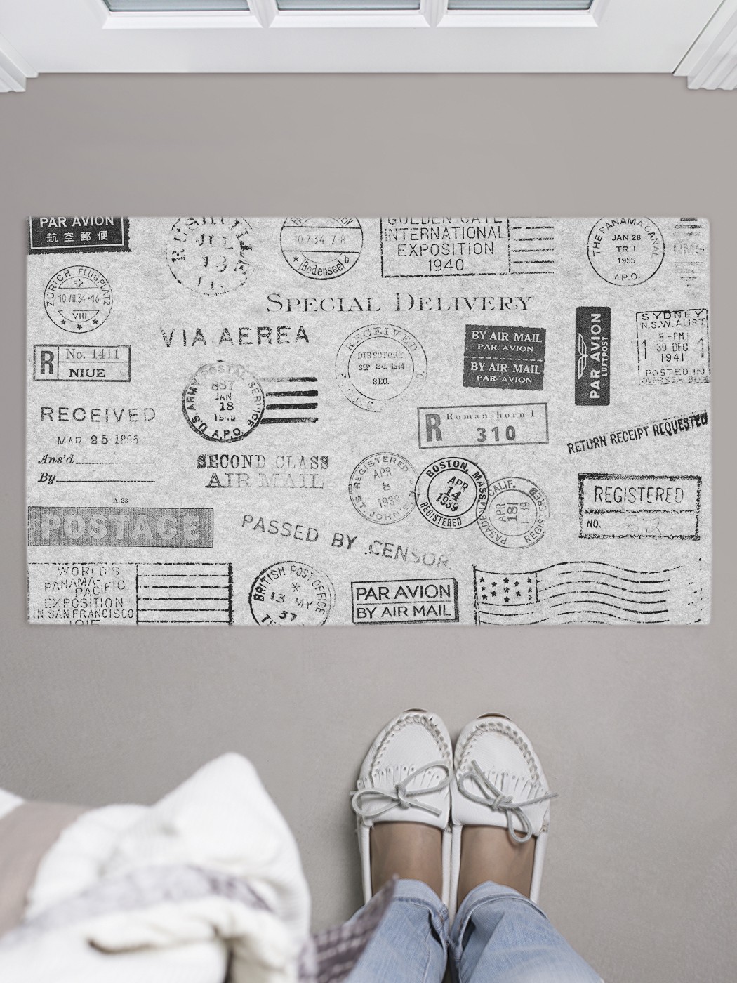 

Придверный коврик в прихожую для обуви, на резиновой основе, 75x45 см door_46476 JoyArty