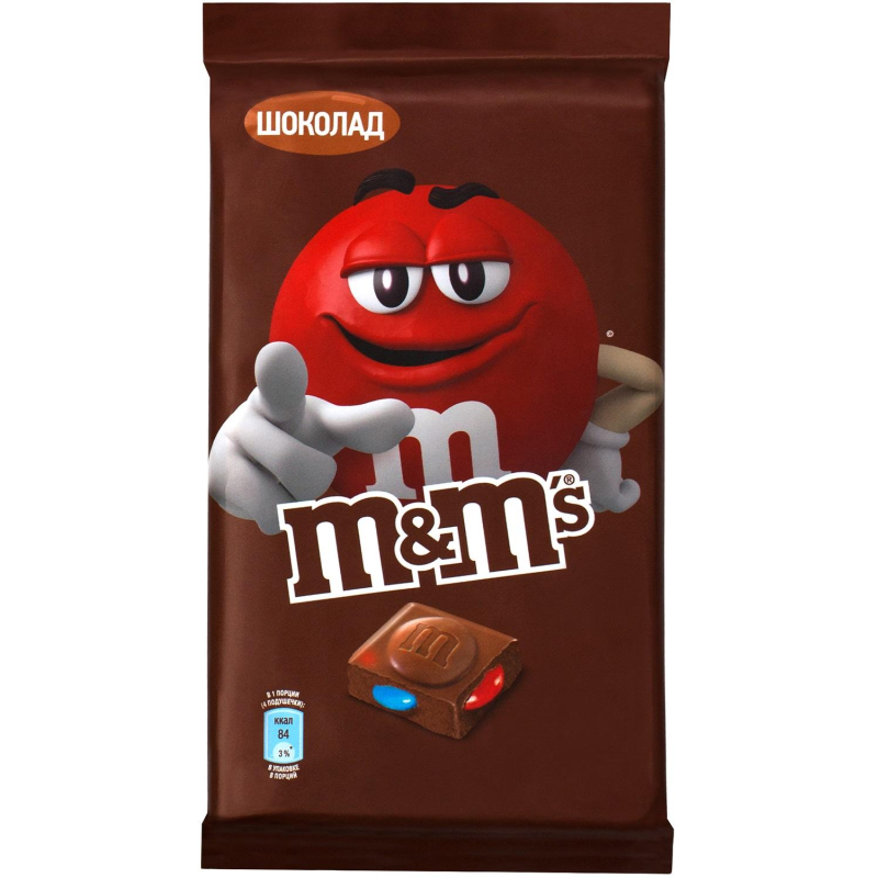 Шоколад M&M`s молочный с разноцв. драже, 125г