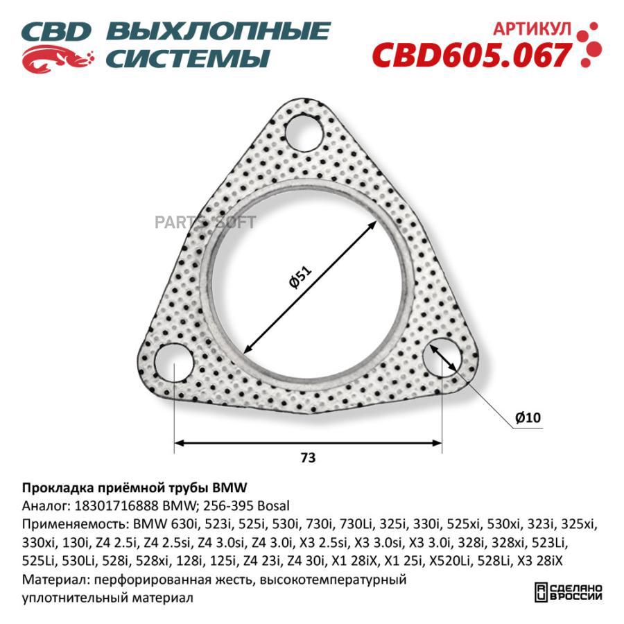 

Прокладка приёмной трубы BMW. CBD CBD605.067