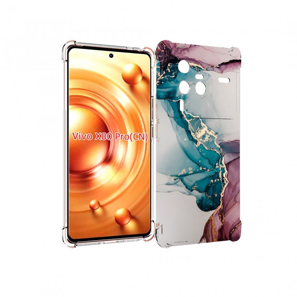 

Чехол MyPads фиолетовый синий краски для Vivo X80 PRO, Прозрачный, Tocco