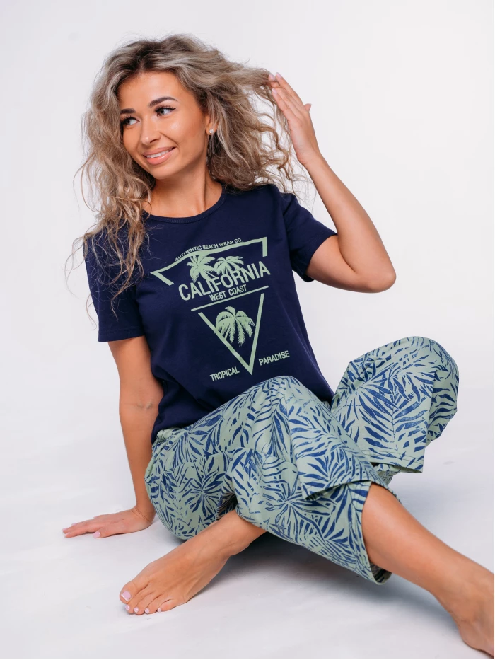 

Пижама женская Cool Look Калифорния К-6 синяя 48 RU, Синий, К-6