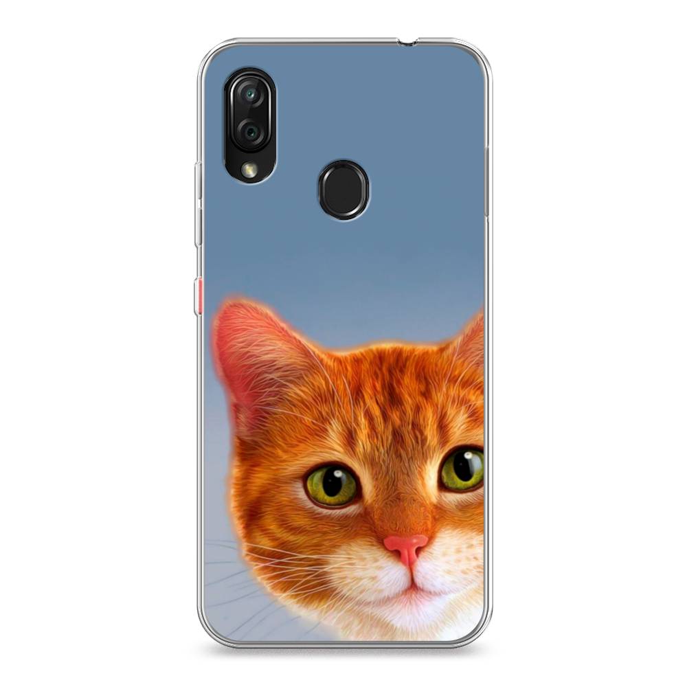 

Чехол на ZTE Blade V10 Vita "Любопытный котик", Коричневый, 132650-1