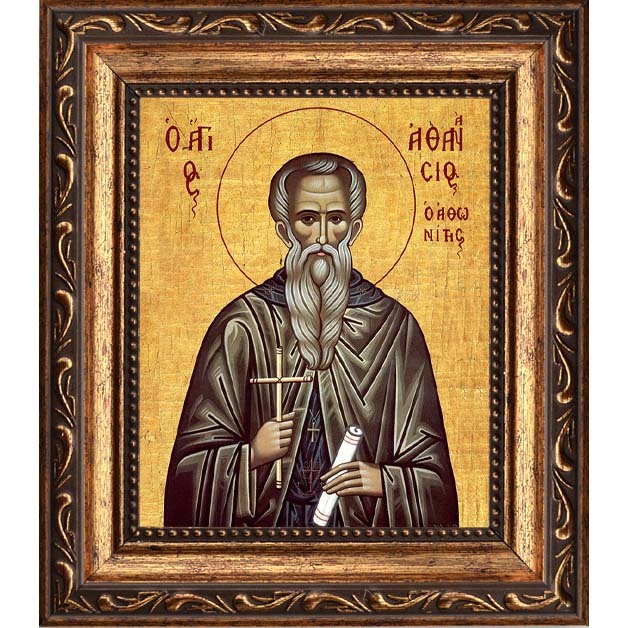 

Афанасий Афонский преподобный игумен. Икона на холсте.