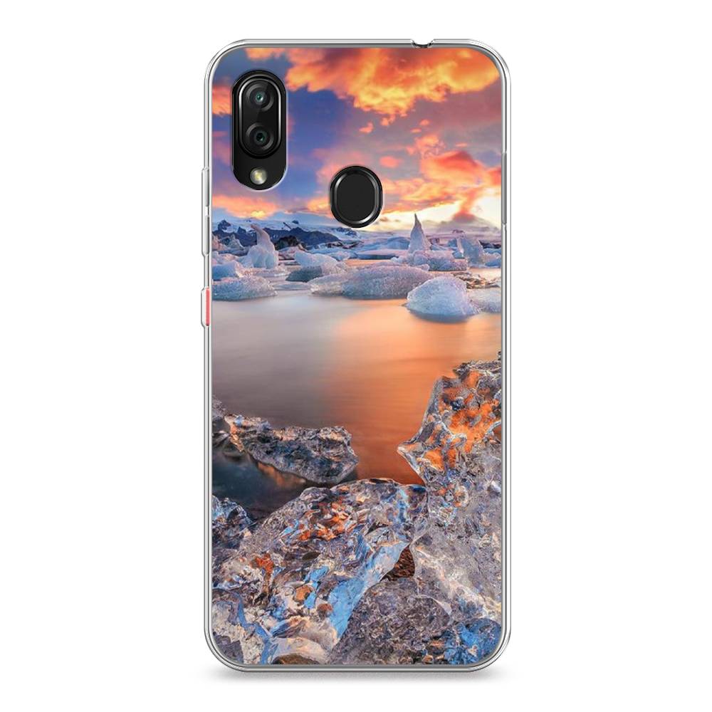 

Чехол на ZTE Blade V10 Vita "Ледники", Синий;оранжевый, 132650-2