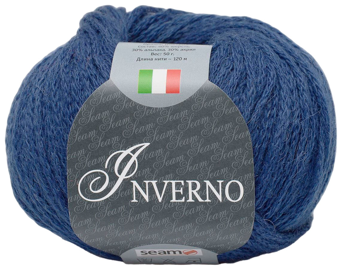 

Пряжа SEAM Inverno (16), марин, 5 шт. по 50 г, Синий