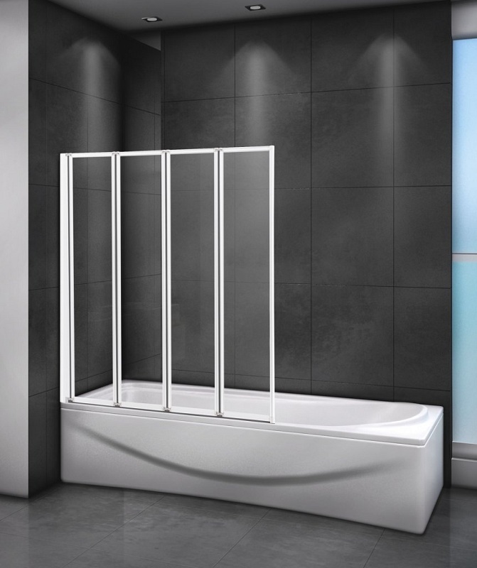 Шторка на ванну Cezares RELAX-V-4-80/140-C-Bi стекло прозрачное душевая дверь в нишу cezares elena w bs 12 90 c cr профиль хром стекло прозрачное
