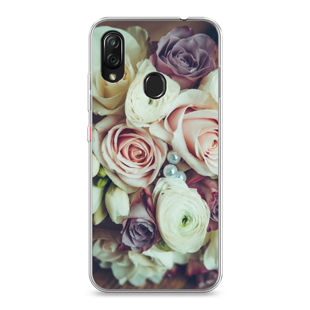 

Чехол на ZTE Blade V10 Vita "Свадебный букет", Белый;фиолетовый, 132650-2
