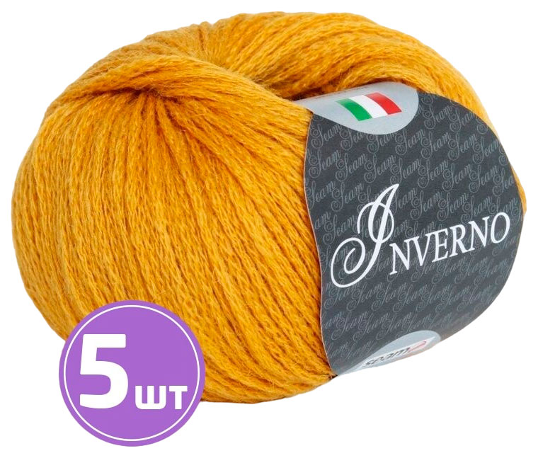 

Пряжа SEAM Inverno (34), шафран, 5 шт. по 50 г, Желтый