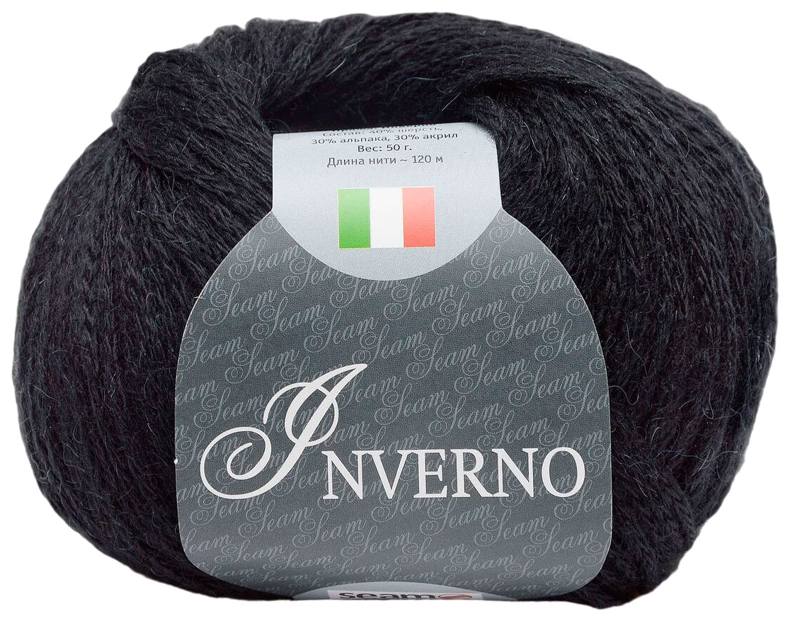 

Пряжа SEAM Inverno (40), черный, 5 шт. по 50 г