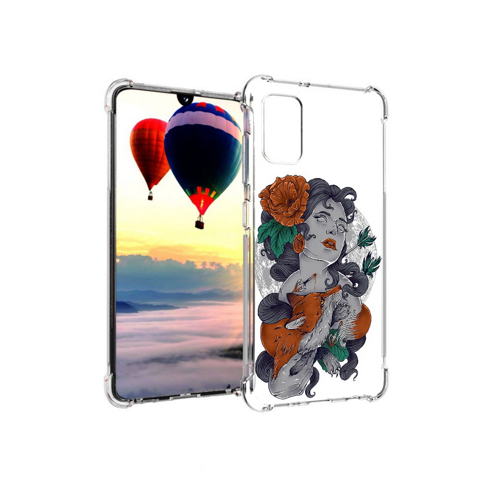 

Чехол MyPads Tocco для Samsung Galaxy A41 темная девушка с лисой (PT147427.483.639), Прозрачный, Tocco