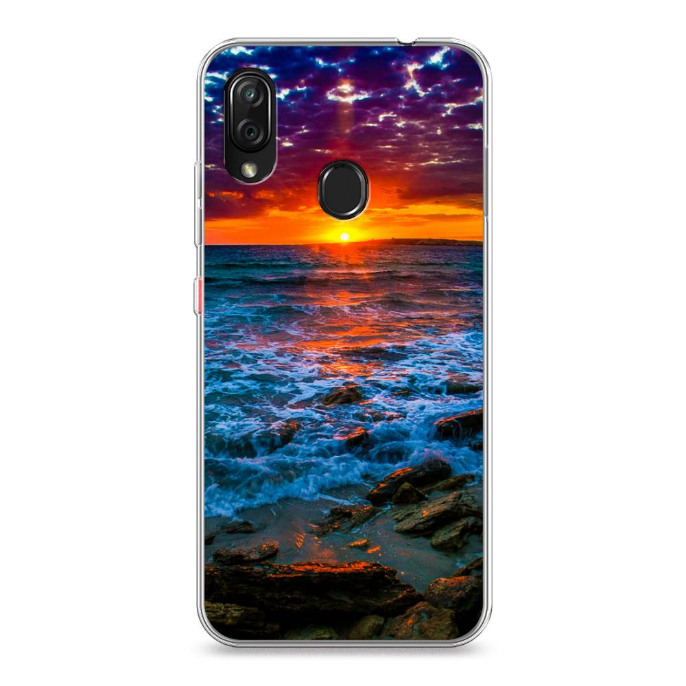 

Чехол на ZTE Blade V10 Vita "Закат 1", Оранжевый;синий, 132650-2