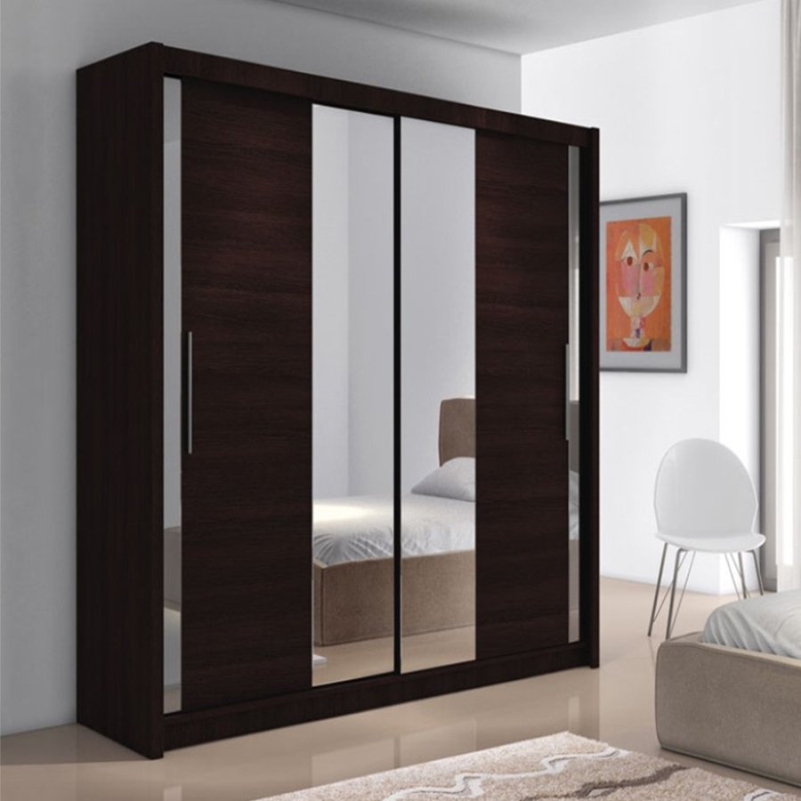 

Шкаф-купе Амадеус-7 Венге для одежды с зеркалом двухдверный 120x240x70 Мегамебель, Коричневый, Амадеус-7