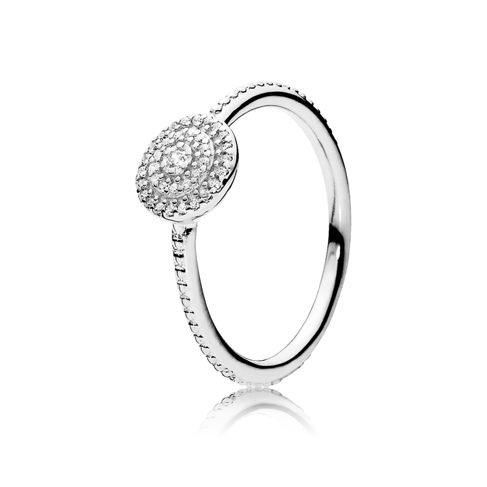 фото Кольцо из серебра с фианитом р. 15 pandora 190986cz