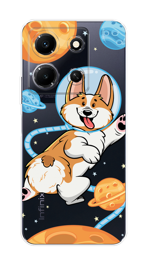 

Чехол на Infinix Note 30i "Корги-космонавт", Голубой;бежевый;белый, 3104350-1