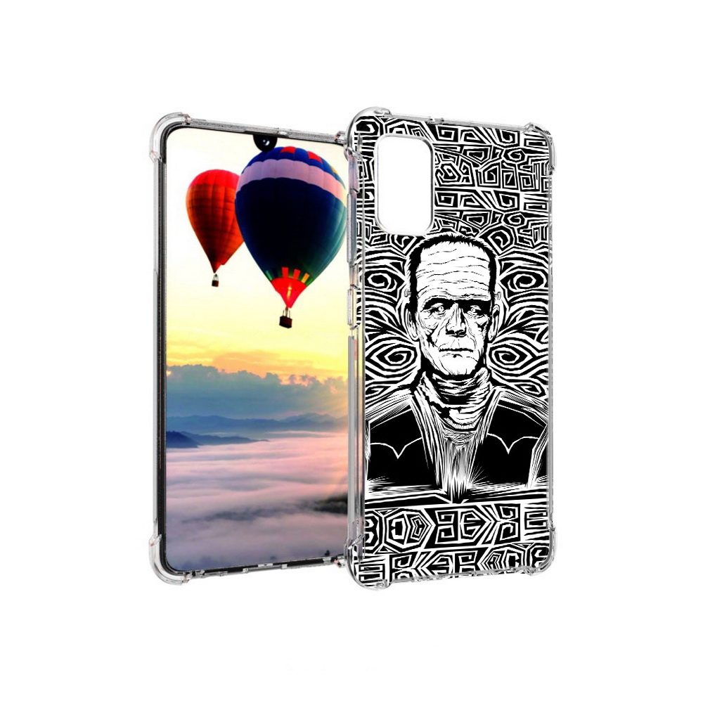

Чехол MyPads Tocco для Samsung Galaxy A41 франкенштейн черно белый (PT147427.483.661), Прозрачный, Tocco