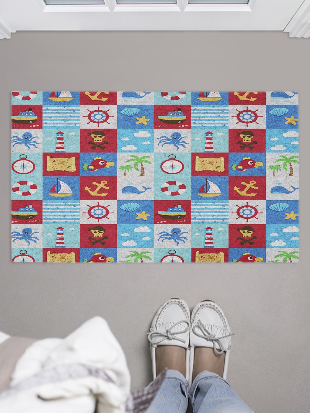 

Придверный коврик в прихожую для обуви, на резиновой основе, 75x45 см door_46493 JoyArty